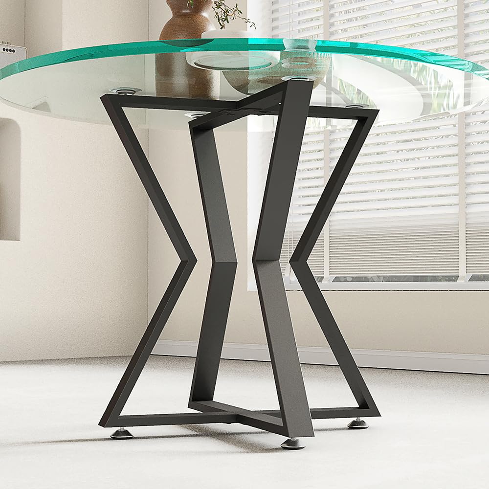 28 Inch Modern Table Base Metal Pedestal Dinning Table Legs with Suction Cups, Commercial Heavy Duty Restaurant Desk Base for Marble,Glass,Wood Top