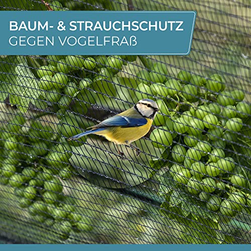 Xcelenze - 4x5m Teichnetz feinmaschig (18x18mm) robust, witterungs- & UV beständig Schwarz | Vogelnetz Vogelschutznetz engmaschig Laubnetz Obstbaumnetz Taubennetz Gartennetz Balkon Netz (4 x 5m)