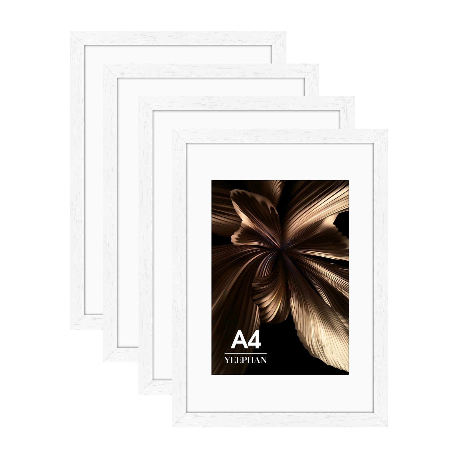 A4 Picture Frame - A4 Frames with Mount for A5 Prints, White
