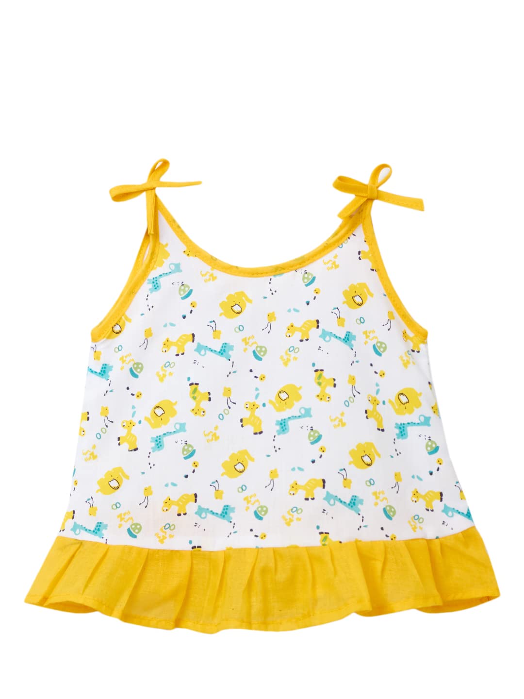 baby wish Baby Girls Knee-Length Fit And Flare Dress (BGFRKCTSL-22035-ANI-STR-S3-36M_Animal Strip_Multicolor_3 Months-6 Months) 3