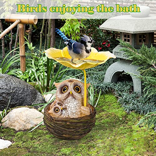 Alladinbox Owl Bird Feeder, Bird Bath Fit For Outside Wildbird Woodland Squirrels And Other Animals, Outdoor Sculpture, Whimsical Garden Decorations, Wild Birds Waterer As Gift-Ideas For Bird Lovers #TOP4
