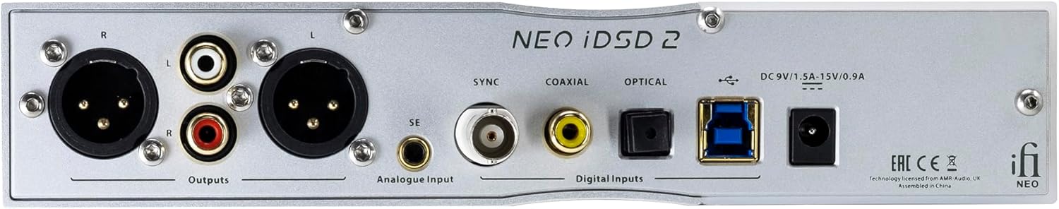 പിൻഭാഗം view of the iFi NEO iDSD 2 showing various input and output ports.
