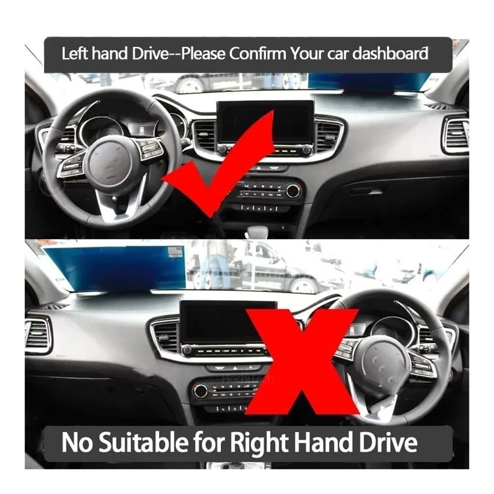 Copricruscotto Per KIA Per CEED Per XCEED GT 2019-2025 Tappetino Antiscivolo Per Cruscotto Protezione Solare Per Auto(Red Without HUD)
