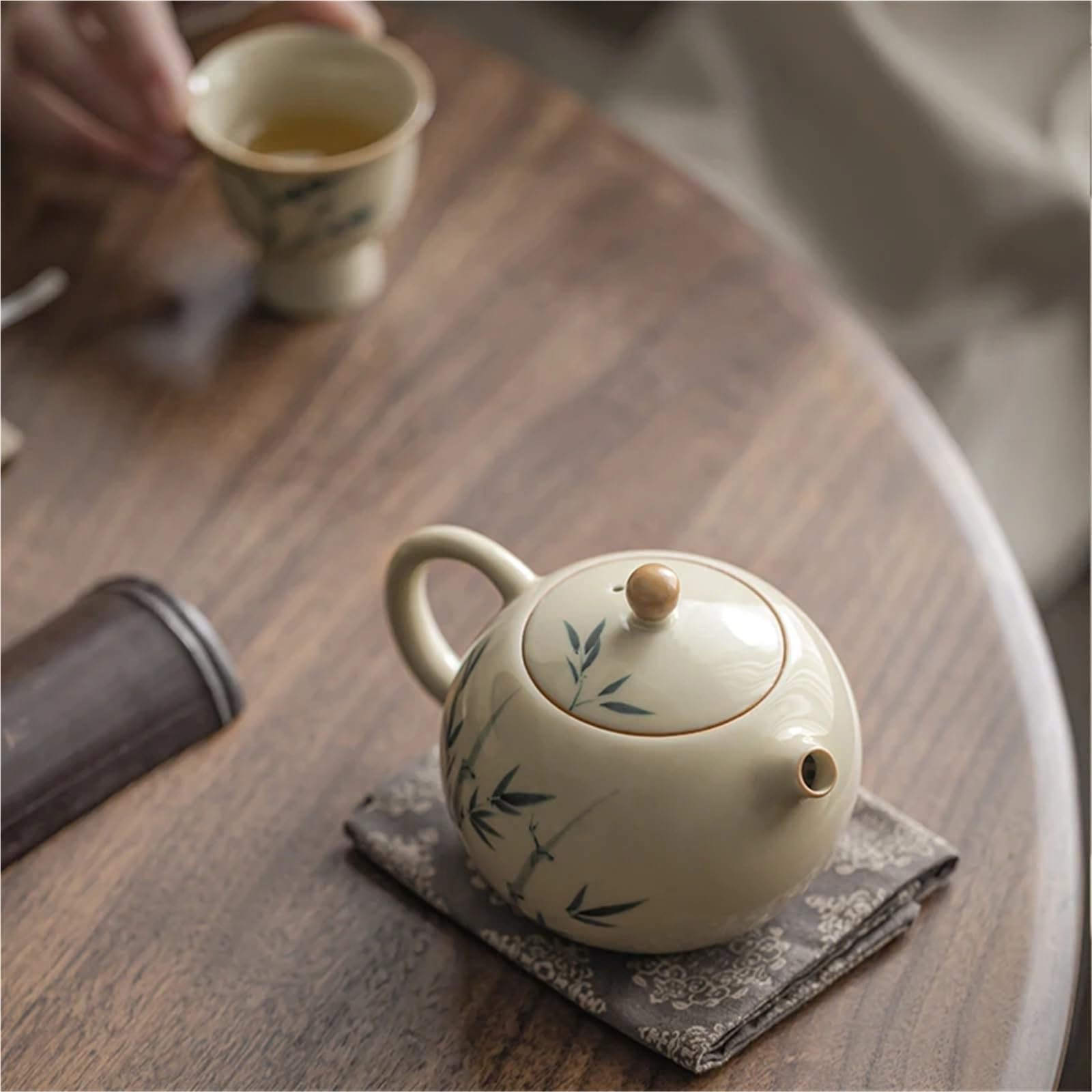 Tetera Tetera pequeña de cerámica for preparar té, taza individual for una sola bebida, juego for el hogar(3-piece set)