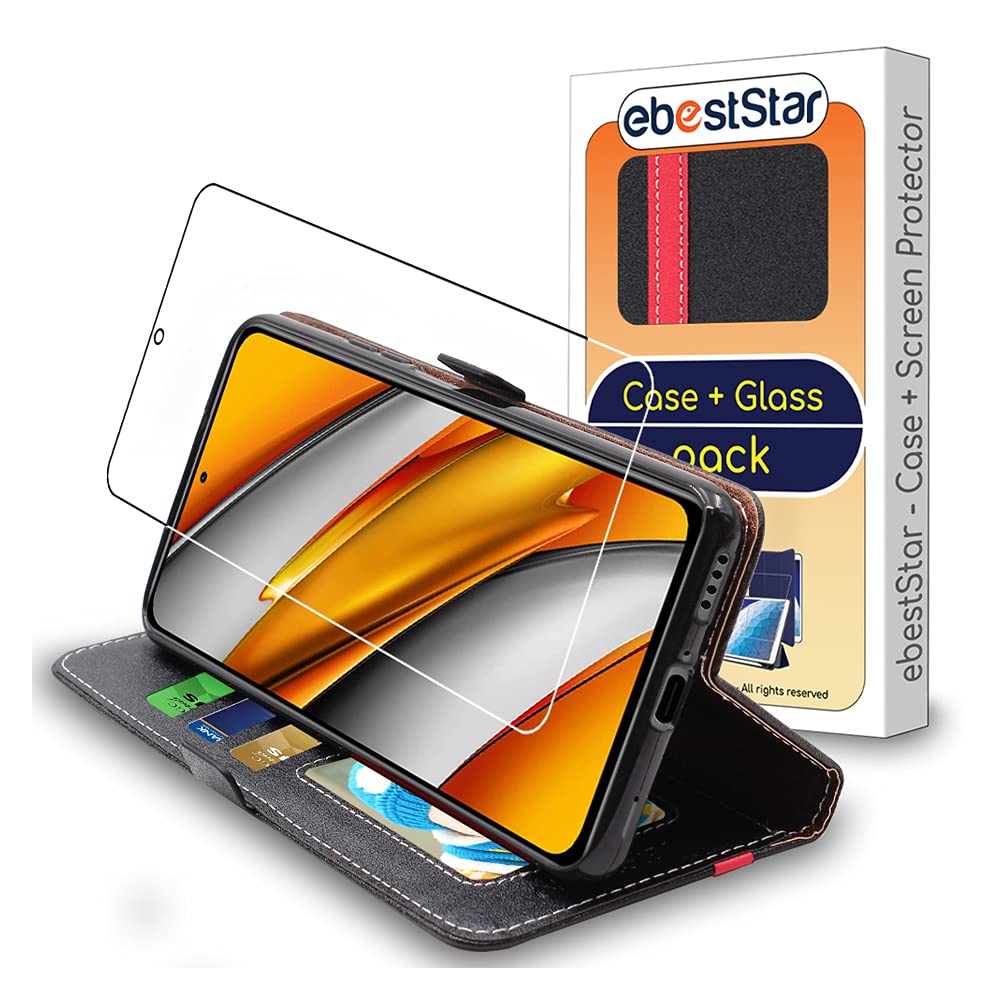 EbestStar Cover Libro Portafoglio Per Xiaomi 11T E 11T Pro – Pelle PU Con Slot Per Carte, Supporto Stand, Include Vetro Temperato, Blu Scuro/Rosso