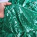 ShiDianYi Fabric by The Yard 3 Feet Green Sequin Fabric, Glitter Fabric 1 Yard Mesh Sequin Fabric for Tablecloth, Linen, Sequin Tablecloth, Table Runner (Green)