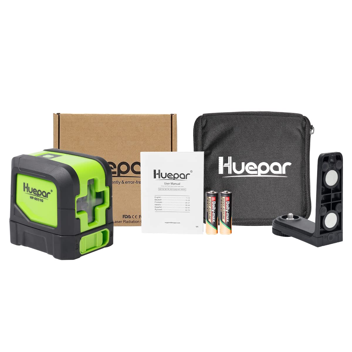 Huepar Cross Line Laser DIY SelfLeveling Green Beam Horizontal and