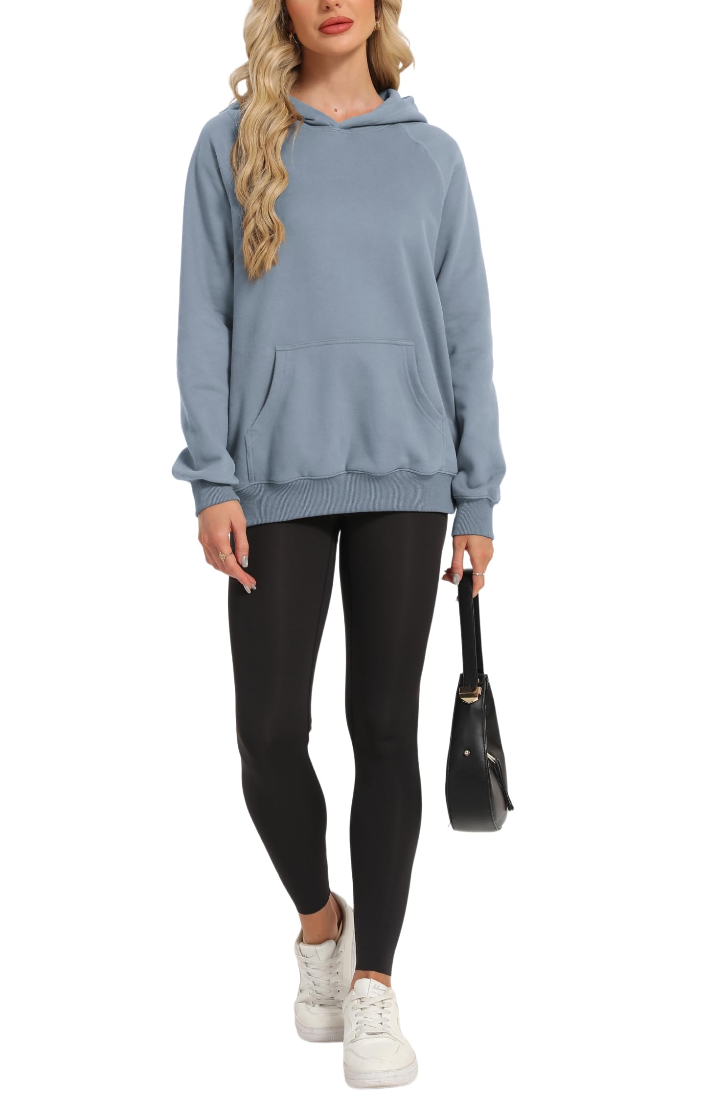 Timuspo Sweat à capuche pour femme - Confortable - En coton - Décontracté - Couleur unie - Basique - Manches longues - Avec capuche - Tendance - Automne