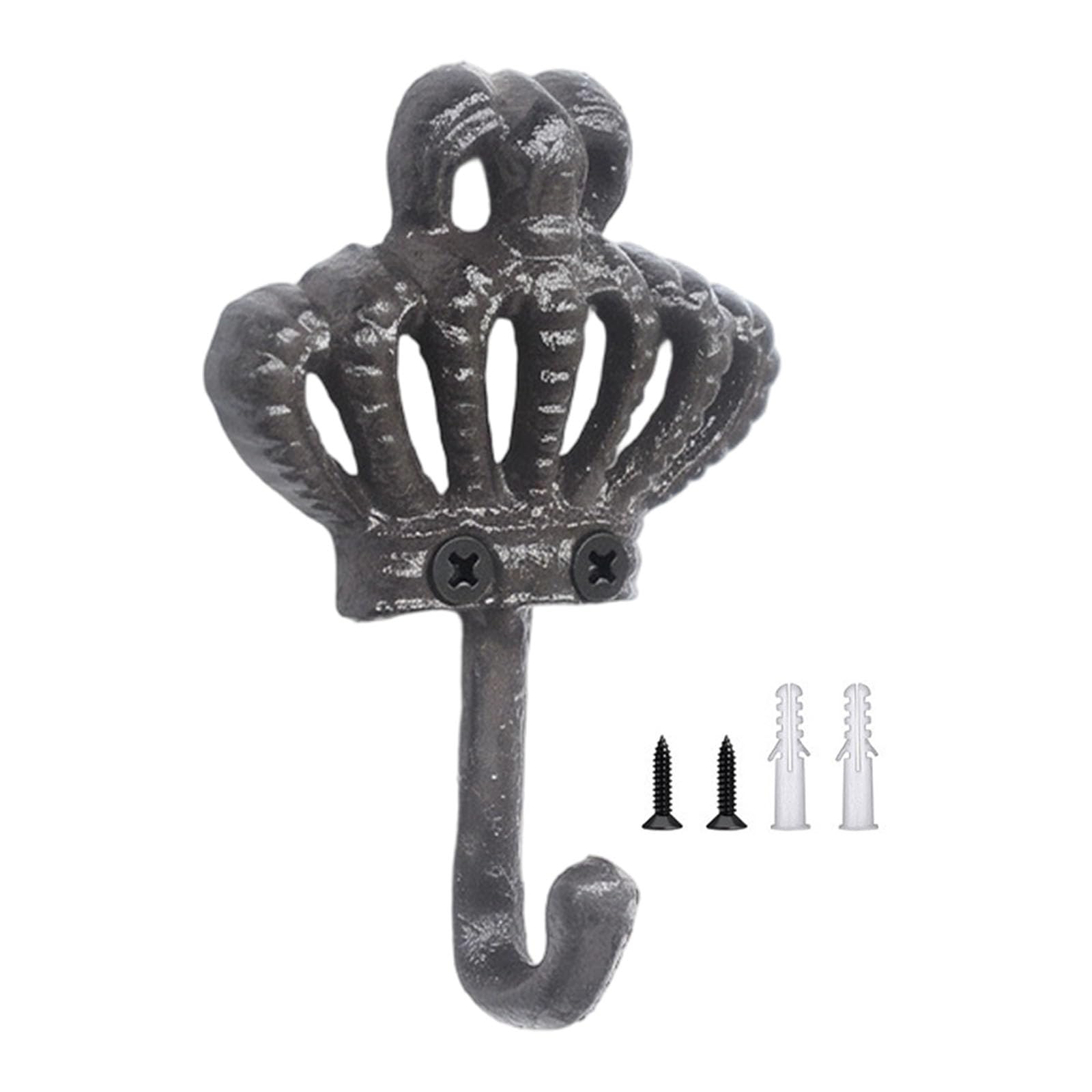 Iron Wall Hook Decorative Crown Wall Hanger for Entryway Keys, Bedroom Scarves, Bathroom Robes and Boutique Display Decorative Metal Organizer Cloak Hook Robe Holder Accent Foyer Mudroom Vanity Closet