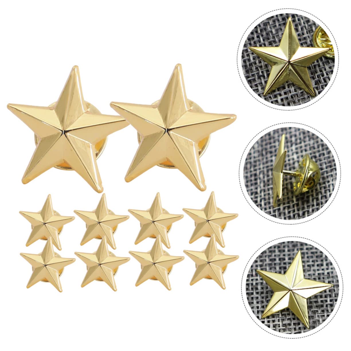 GALPADA 50stücke Goldene Metallische Sternabzeichen Anstecknadeln Für Jacken Hüte Rucksäcke Und Partys Hochwertige Kupferpins Für Dekoration Und Belohnungen