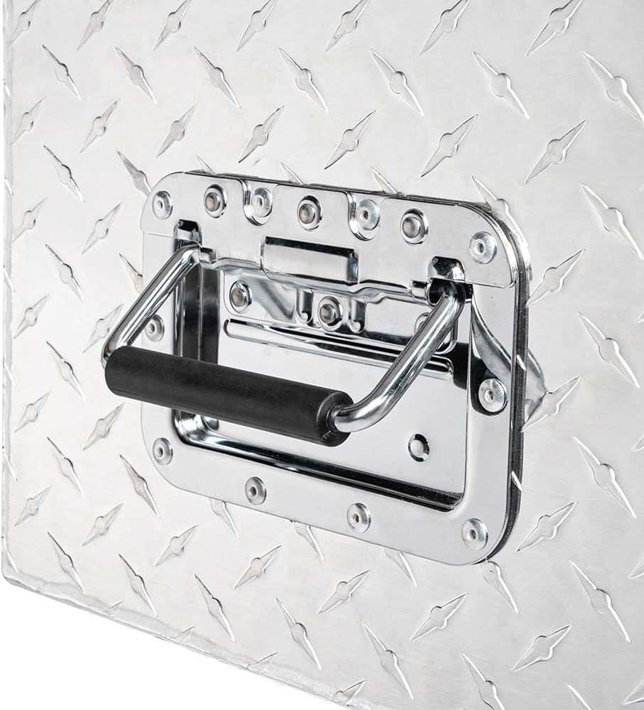 TUFFIOM 30" Aluminum Truck Tool Box, Heavy Duty Diamond Plate Trailer Truck Bed Tool Box with Lock Keys, Tool Storage Organizer Chest for Pick up/Truck Bed/ATV/RV Trailer