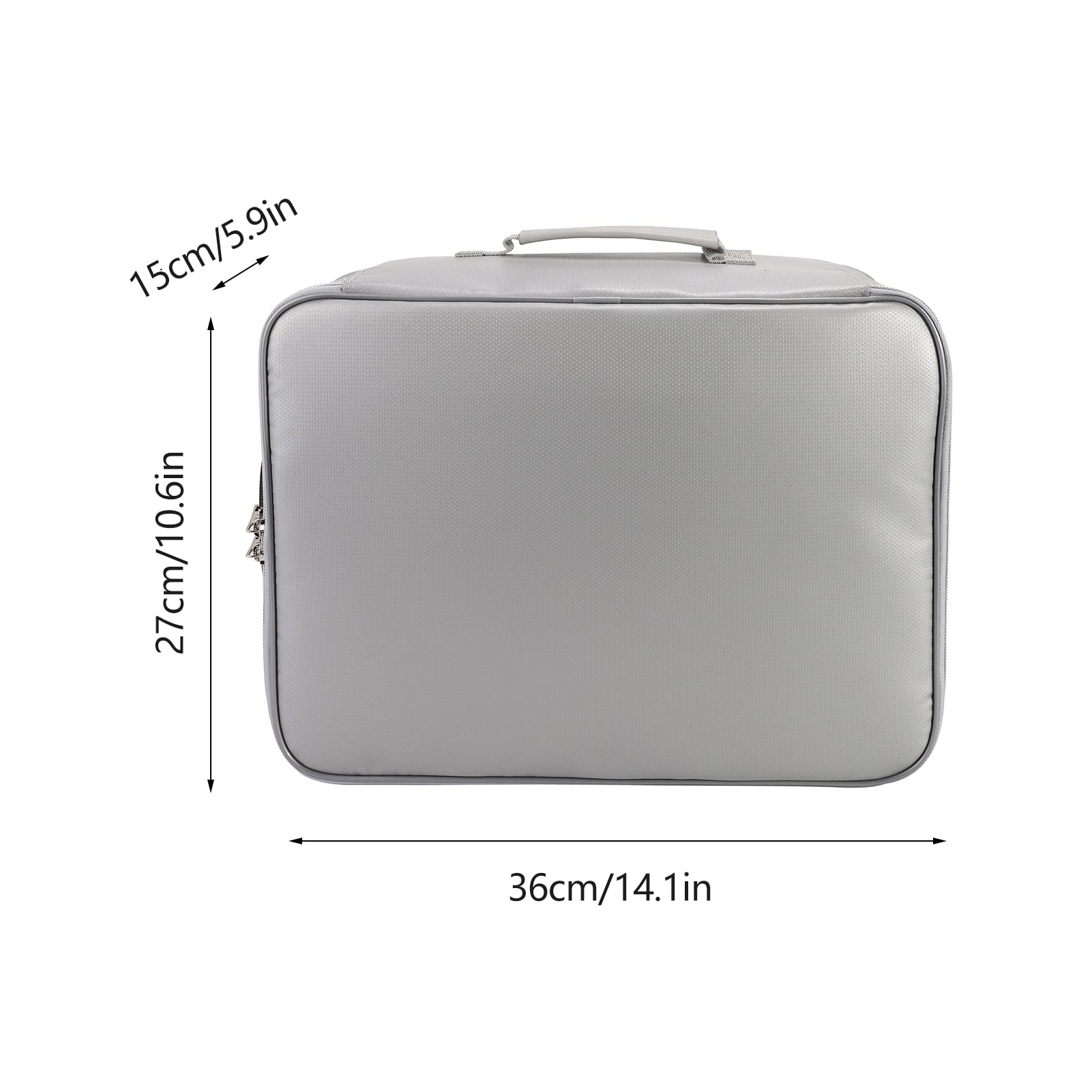 Borsa portadocumenti e organizer ignifugo con chiusura a combinazione - Custodia in fibra di vetro rivestita in silicone a doppio strato - 14,1 x 10,6 x 5,9 pollici - Custodia (Argento)