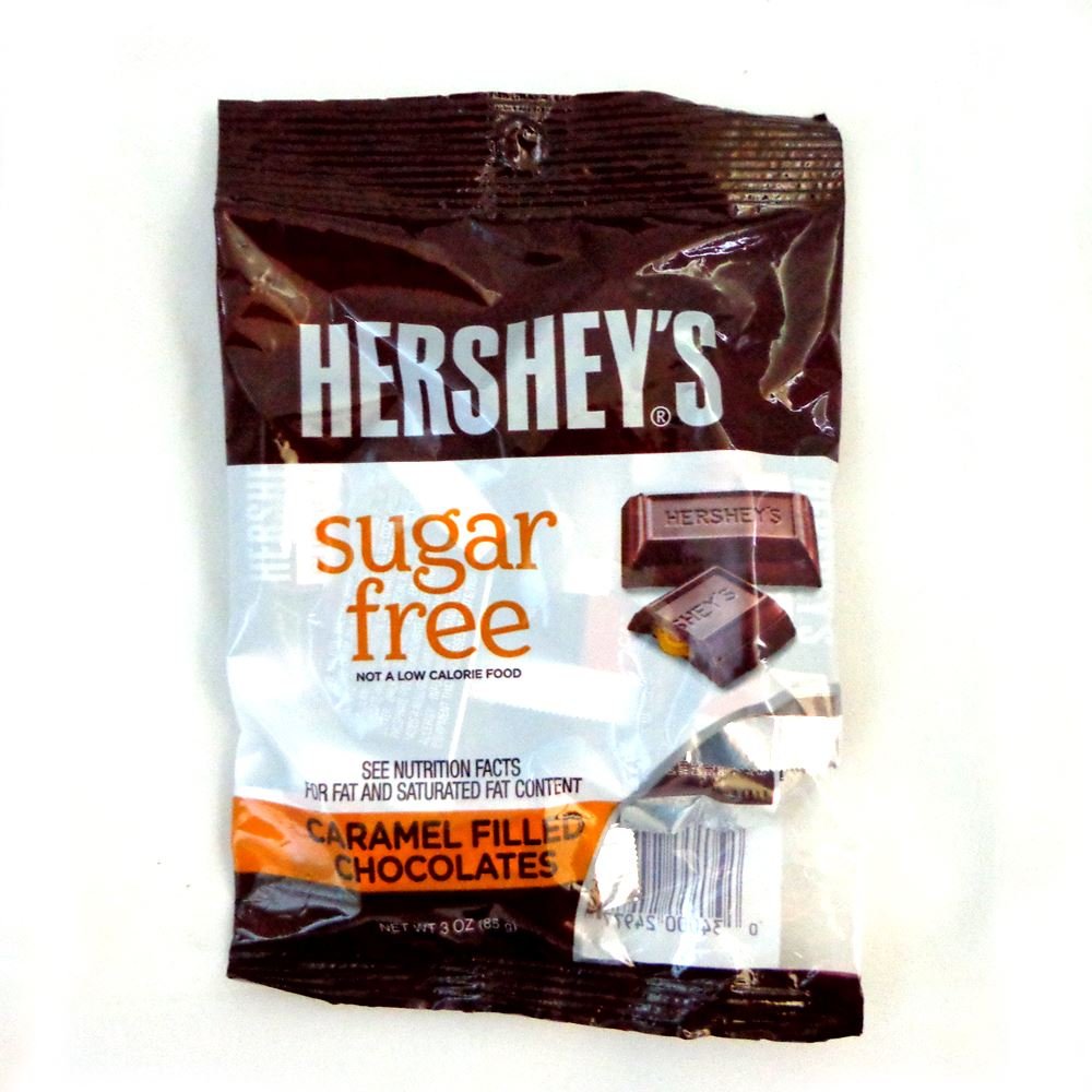 Hershey's Sugar-Free Milk Chocolate Caramel Filled, 3-Ounce Bags (Pack of 12)