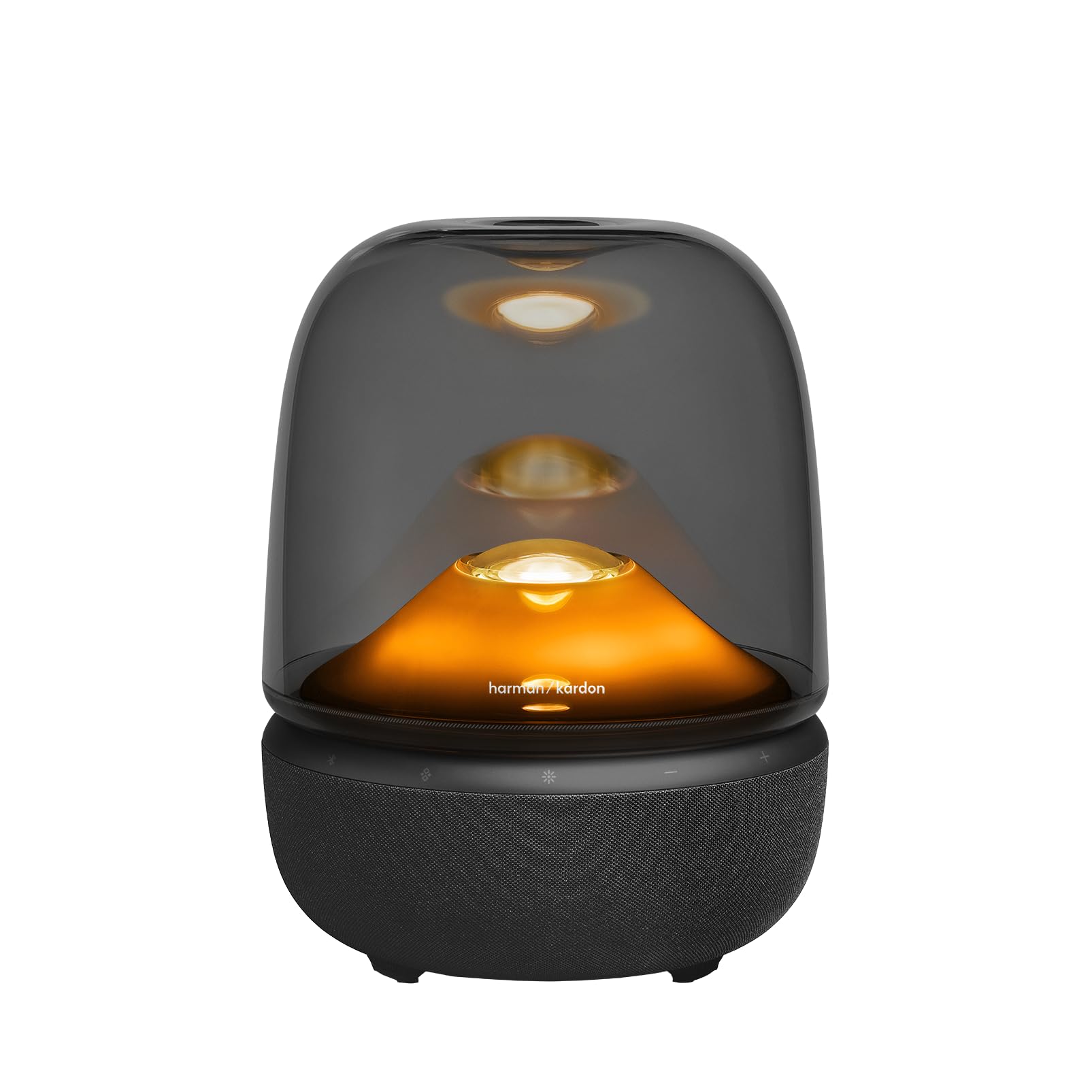 Harman Kardon Aura Studio 5 Bluetooth-Lautsprecher, Schwarz | Sound Field-Technologie, 3-Wege-Lautsprechersystem, Auracast Multi-Speaker-Verbindung, Farbige Lichtshows