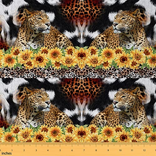 The Yard   Tela con estampado de piel de leopardo para adultos, niños, mujeres y hombres, decoración de tela de retapicería de guepardo, tela de tapicería de flores de animales para sillas, sofá, cam