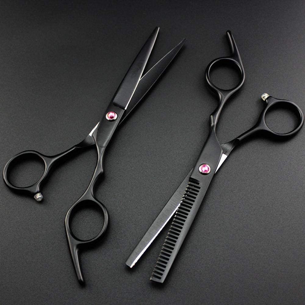 Tijeras de peluquería, Tijeras de peluquería Juego de Tijeras Profesionales para Cabello de Corte Negro de 6 Pulgadas Corte de Peluquero Tijeras de Corte de Pelo Tijeras