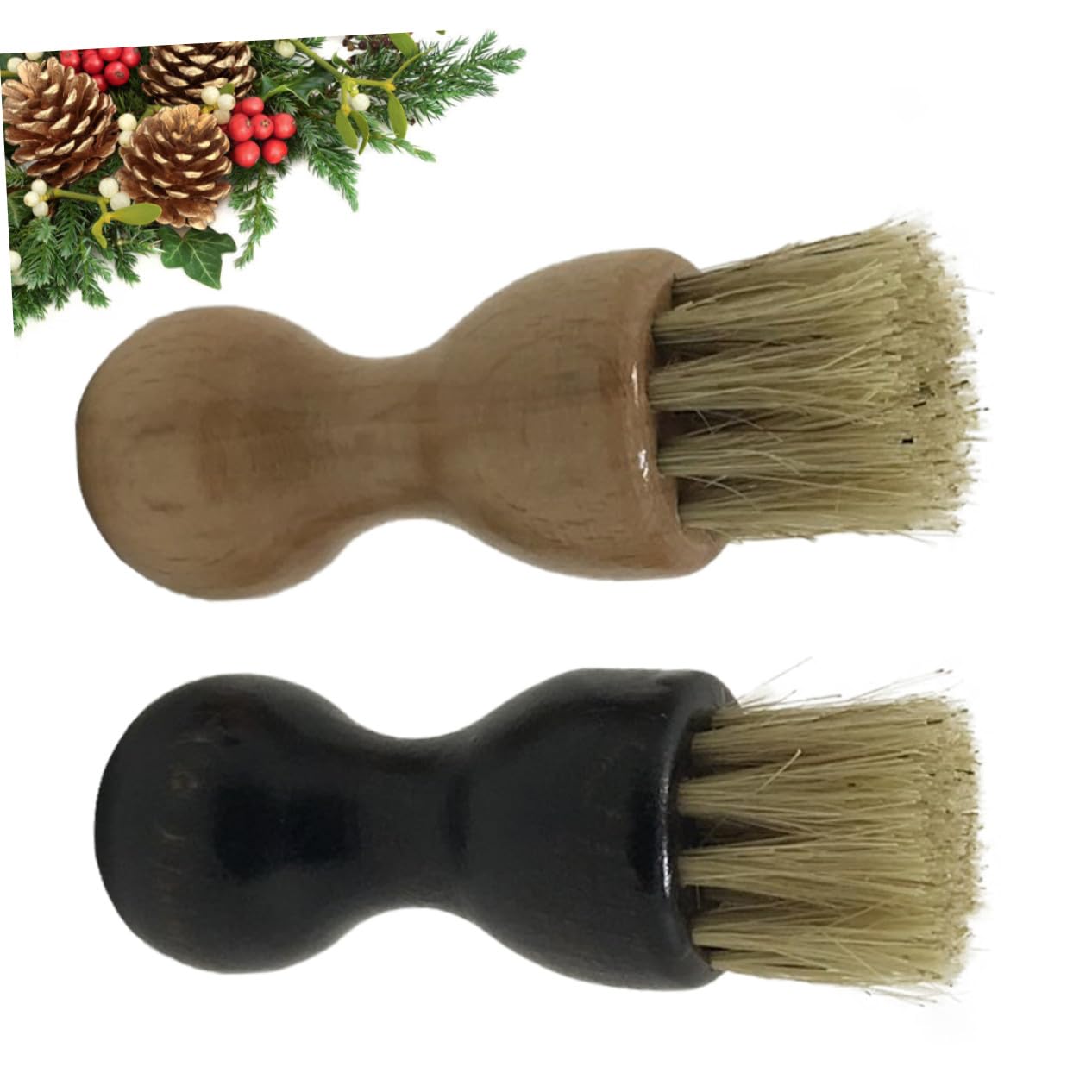 Tofficu 2 Piezas Cepillo para Limpiar Zapatos de Cerdas Naturales de Madera de Haya Duradero y Multifuncional de Unidades y Oscuro para Pulir y Eliminar Polvo