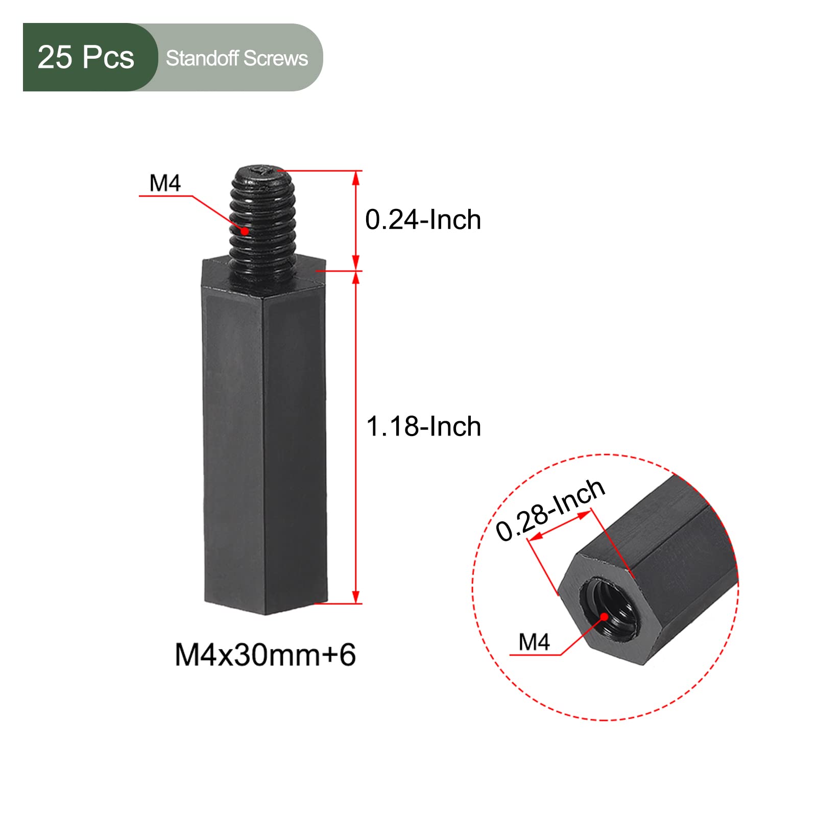 YOKIVE 25 Pcs M4 Standoff Screws, Nylon Hex PCB Standoffs with High Insulation Effect, Keep Height Consistent - Image 2