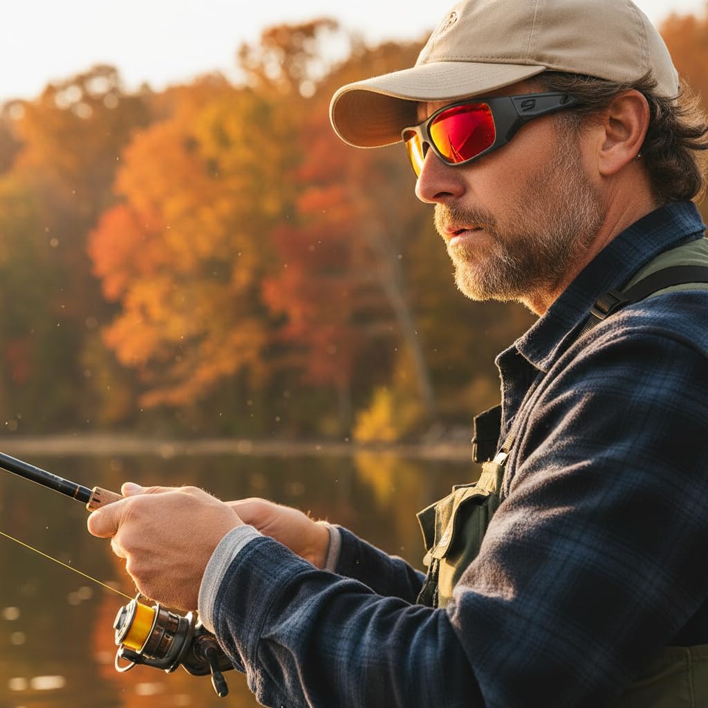 NINES Occhiali da sole polarizzati FORK, NIRTECH e UV400, lenti antiriflesso idrofobiche, ideali per pesca e avventure all'aria aperta