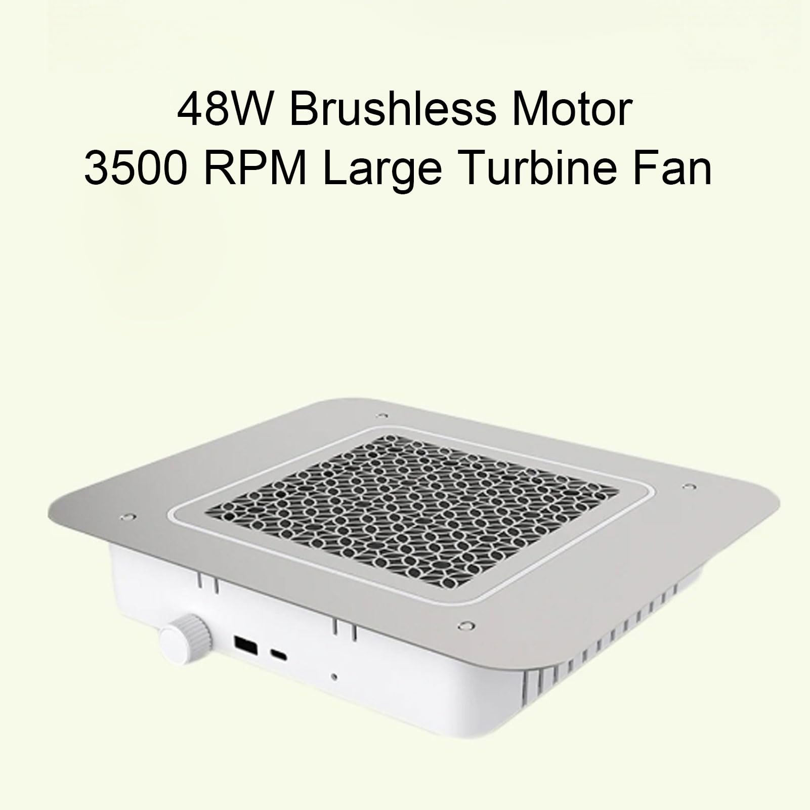 BRRNOO Colector de Polvo de Uñas Escritorio de Mesa Incorporado Potente 48W 3500RPM Extractor de Polvo Integrado sin Escobillas Aspirador de Uñas para Nail Tech Salon ABS Aleación