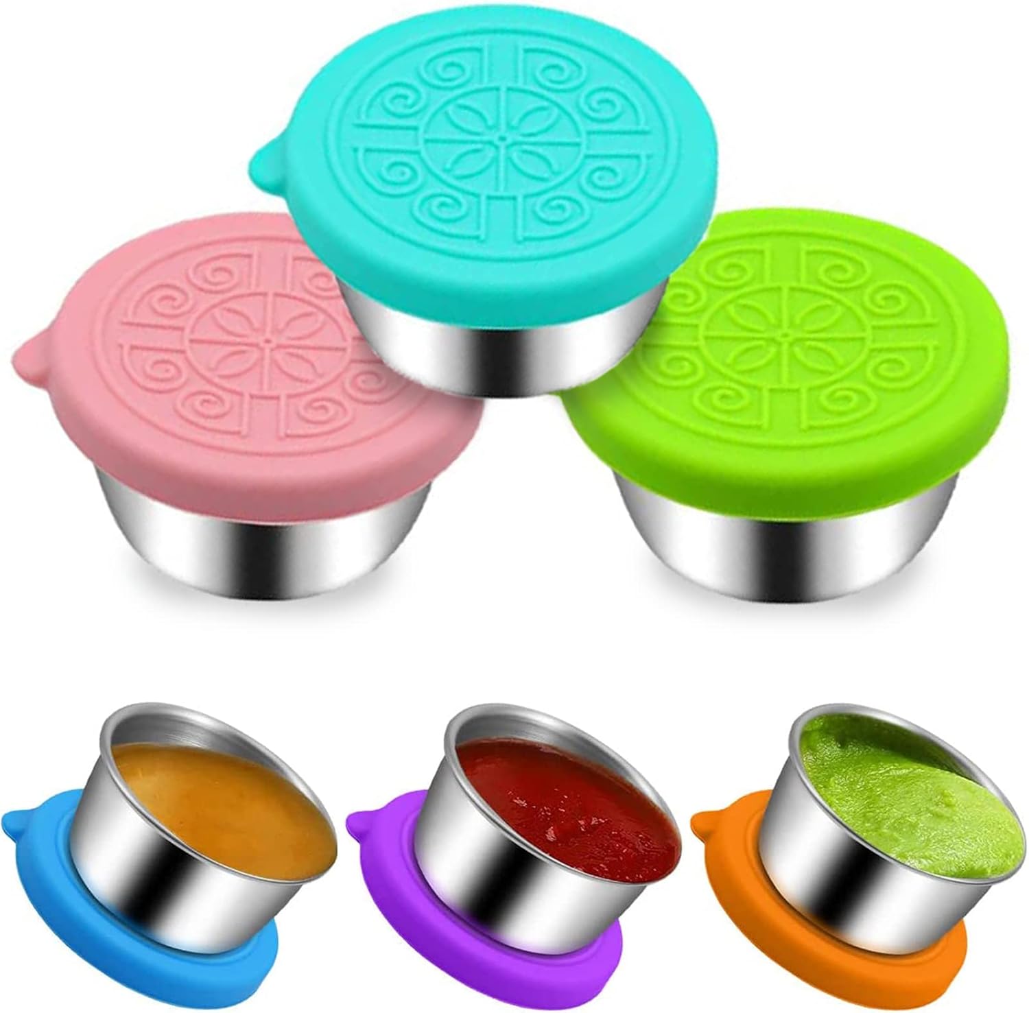 Salad Dressing Containers with Lids 6 Pack 1.6oz/50ml Small Condiment