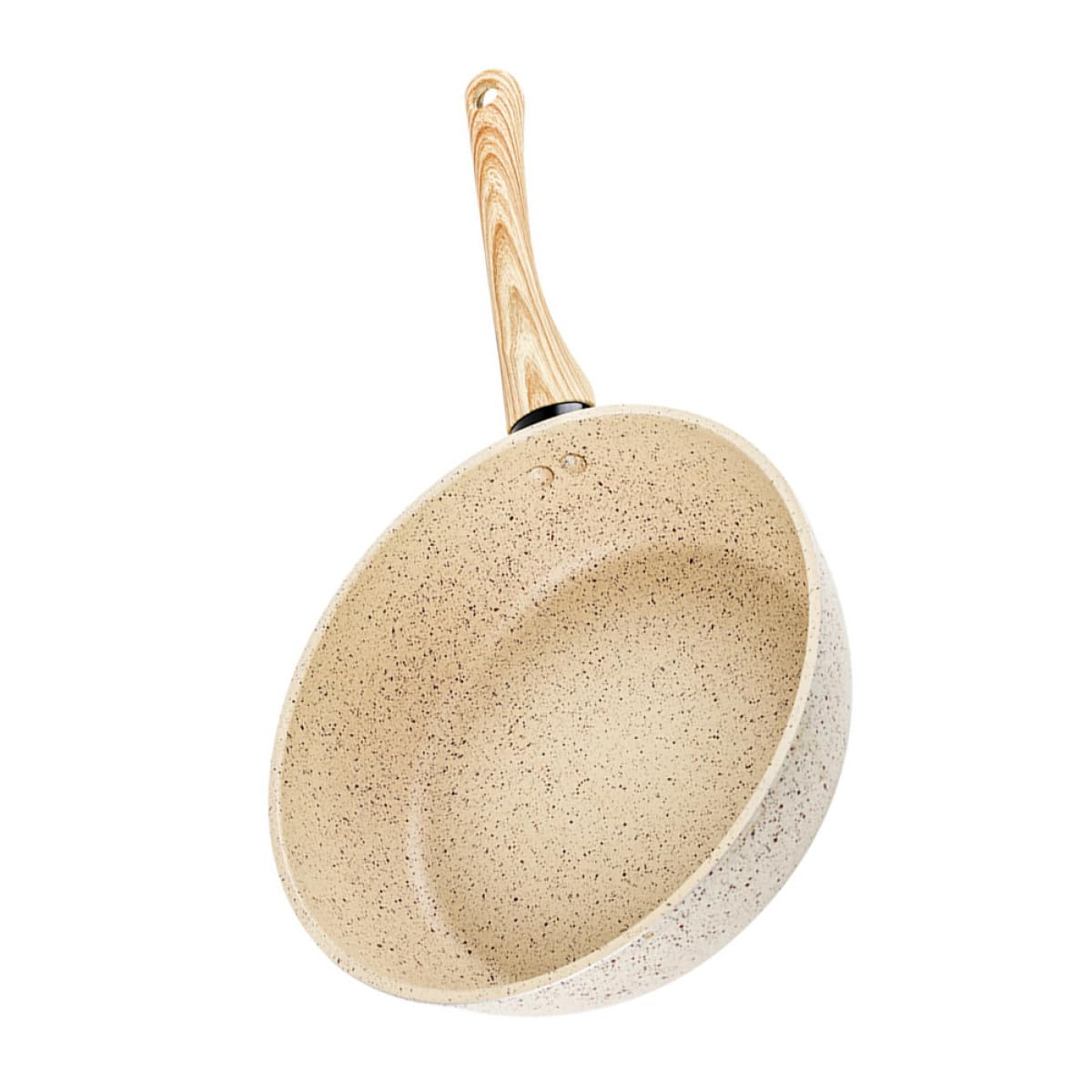 Poêle wok antiadhésive beige 24 cm SEWACC idéale pour repas sains sur induction