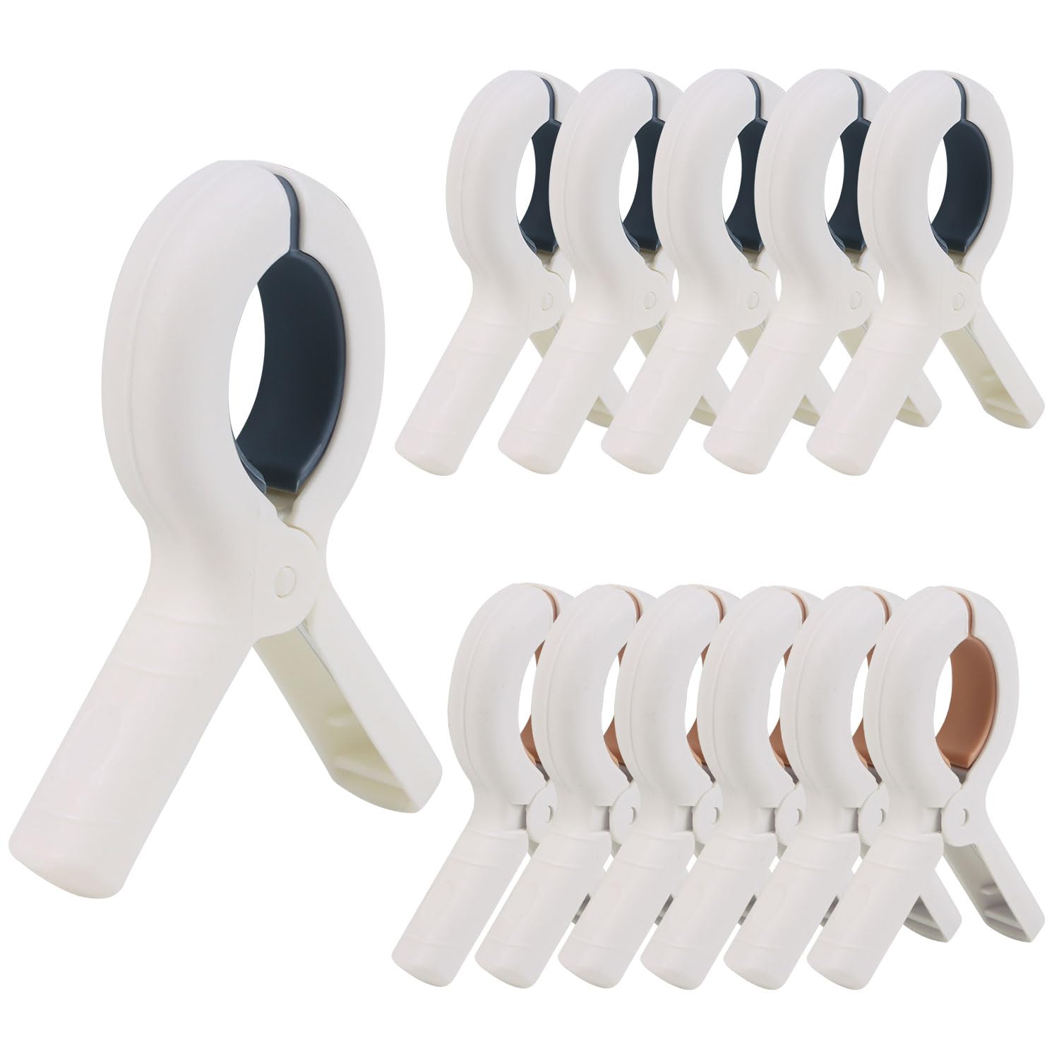 CCINEE 12 Stück Strandtuch-Clips für Strandkörbe, Kreuzfahrt, Kunststoff-Wäscheklammern, Handtuchhalter, Clips, Wäscheklammern, strapazierfähig, Hängeregal