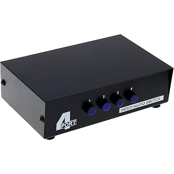 LEAGY 4 Port Video Audio AV Switch - 4 Input 1 Output - 4 DVD to 1 TV - Standard RCA Male