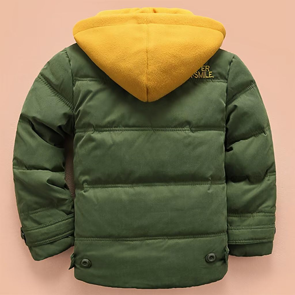 linboo Doudoune Enfant Garçon Manteau de Duvet Blouson Chaud Veste d'Hiver à Capuche Sport Jacket