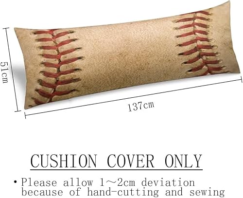 Miniatura 3 de Funda de almohada para el cuerpo con temática deportiva con cordones de pelota de sóftbol funda de almohada larga con cremallera funda de almohada
