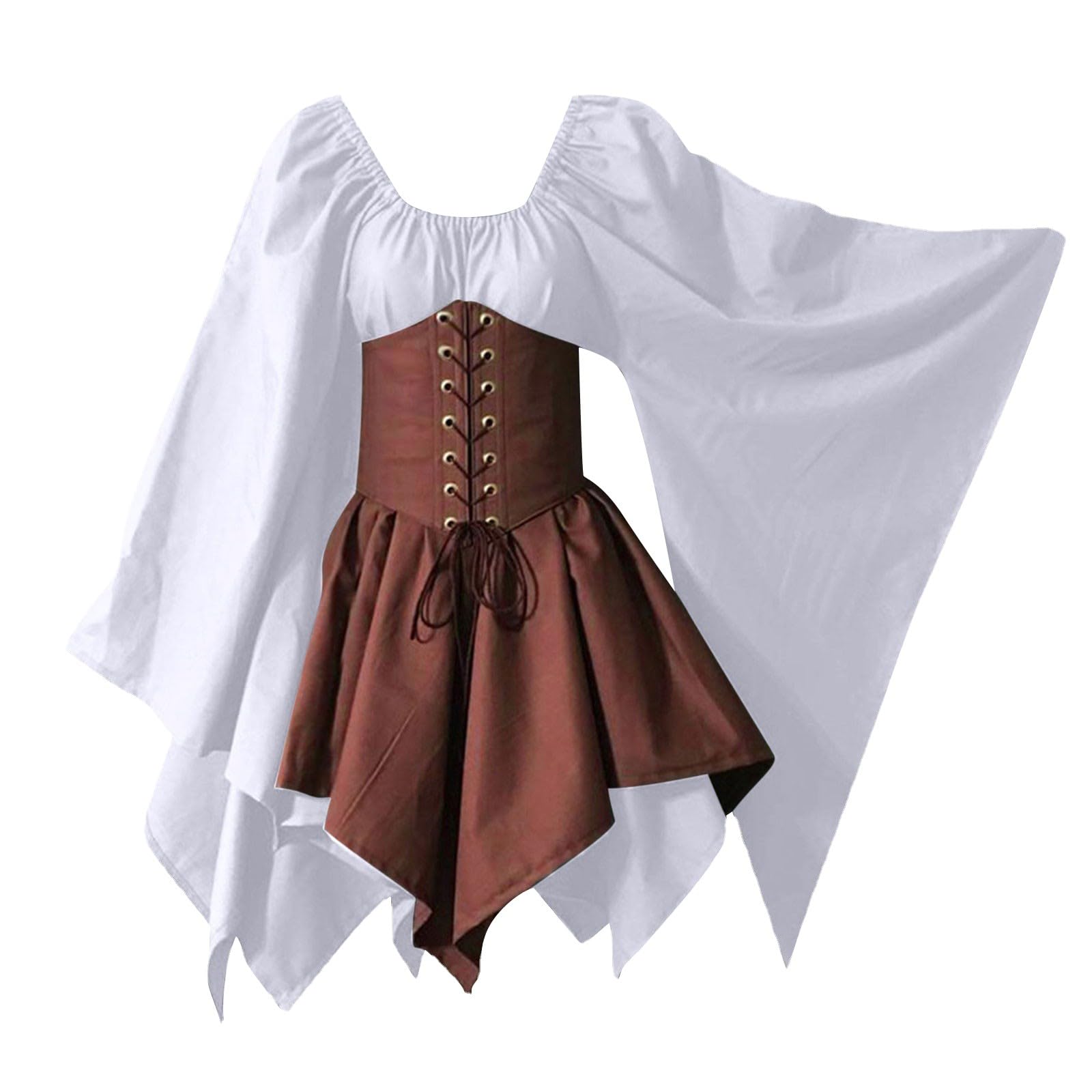 Robe traditionnelle médiévale ajustable à manches longues