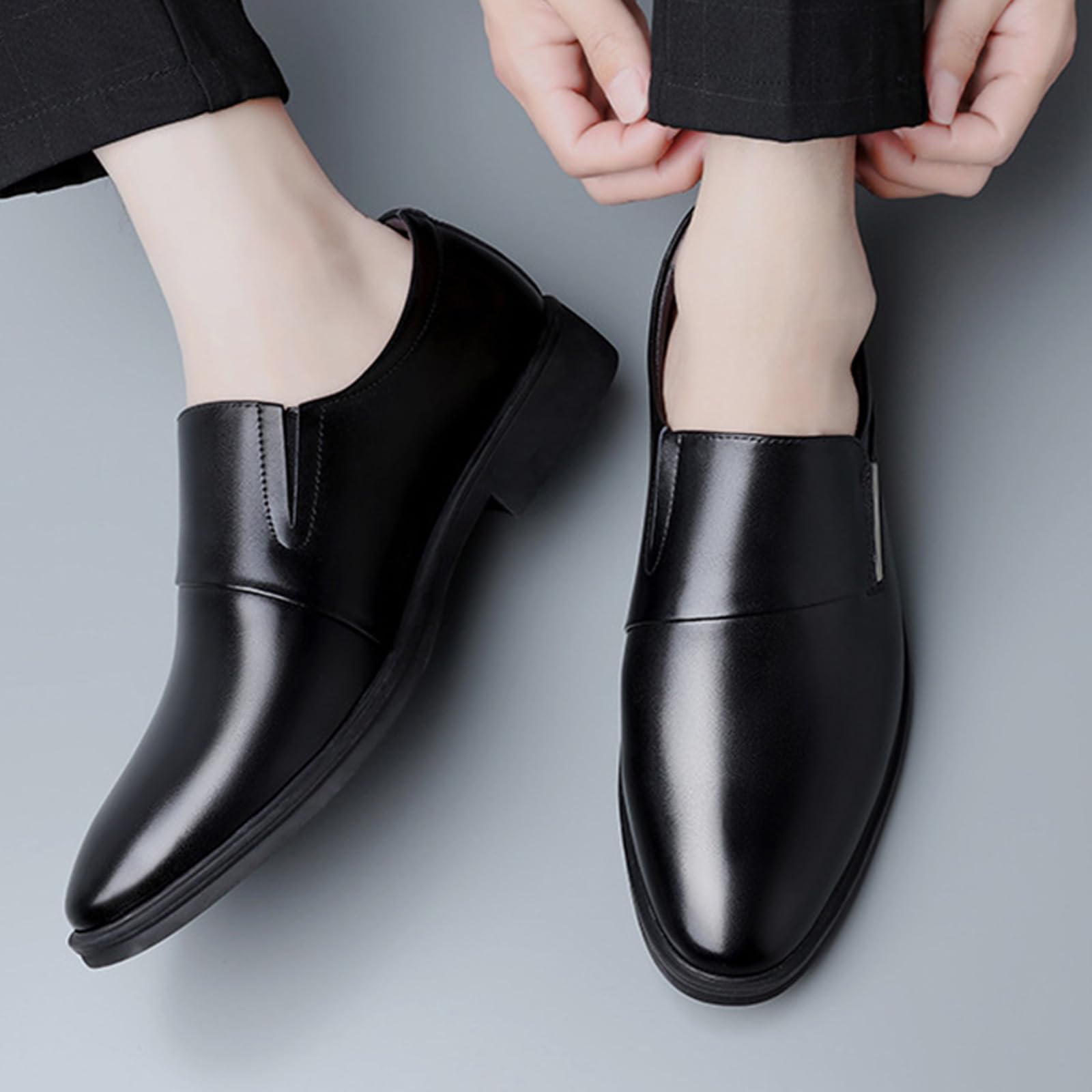 Scarpe da Formali da Uomo Senza Lacci | casual, a punta, in pelle, antiscivolo, eventi aziendali, mocassini, sposa, camminare