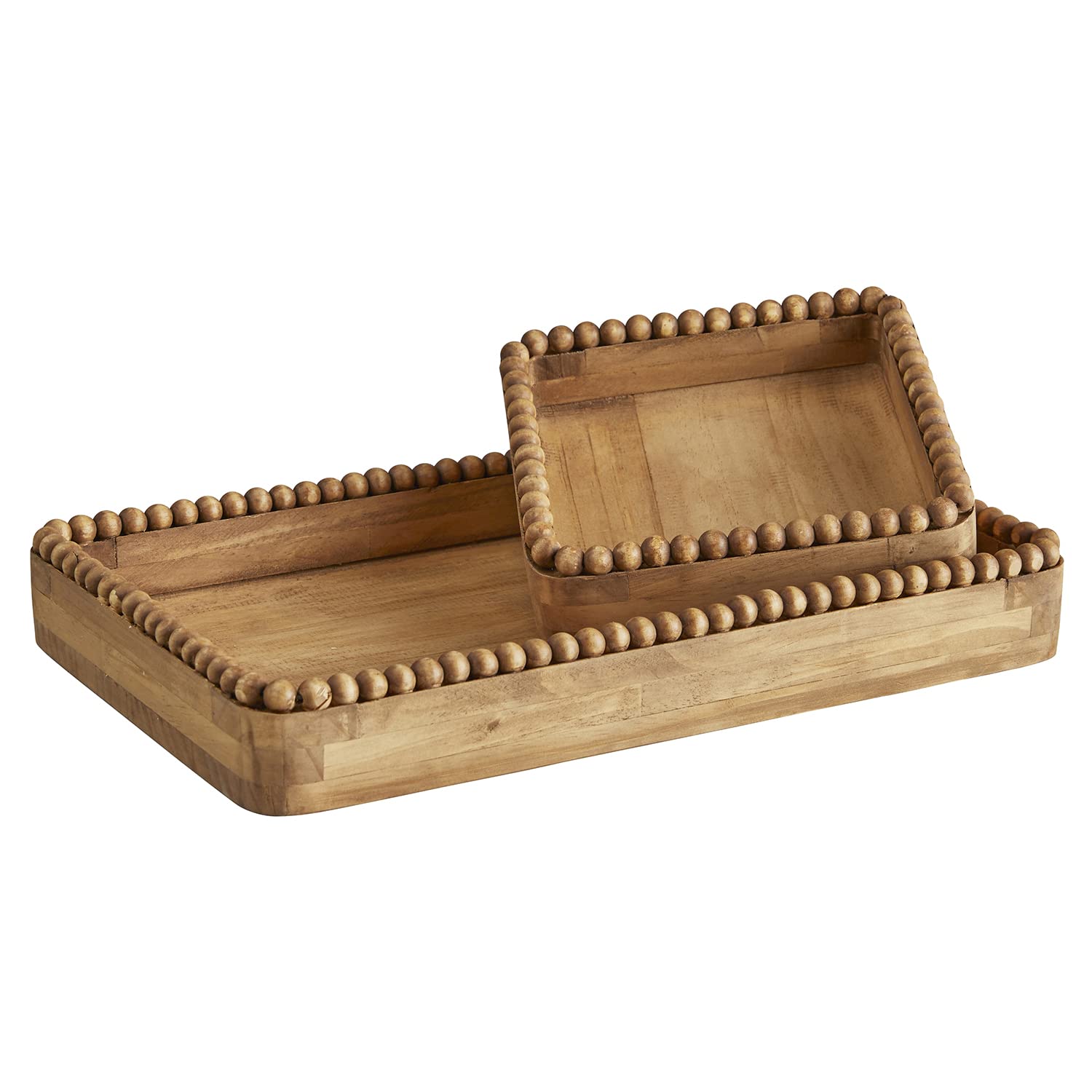 Cestas de almacenamiento de madera para organizar salones acogedores, juego de 2