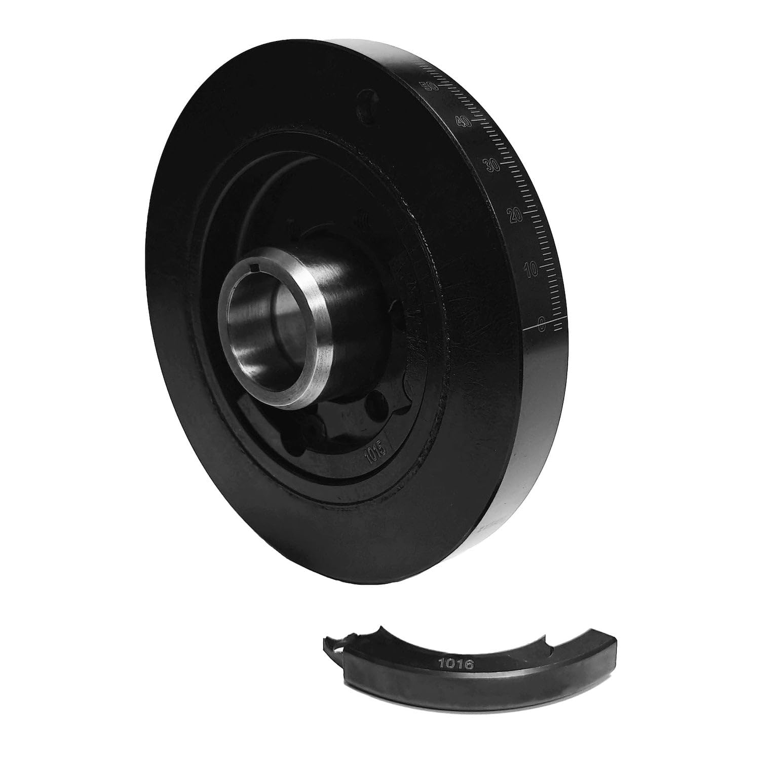 PRW Industries 2344041 Amortiguador Sportsman de hierro nodular de alto rendimiento equilibrio interno/externo de 7.3 pulgadas OD negro [disponible hasta agotar existencias]