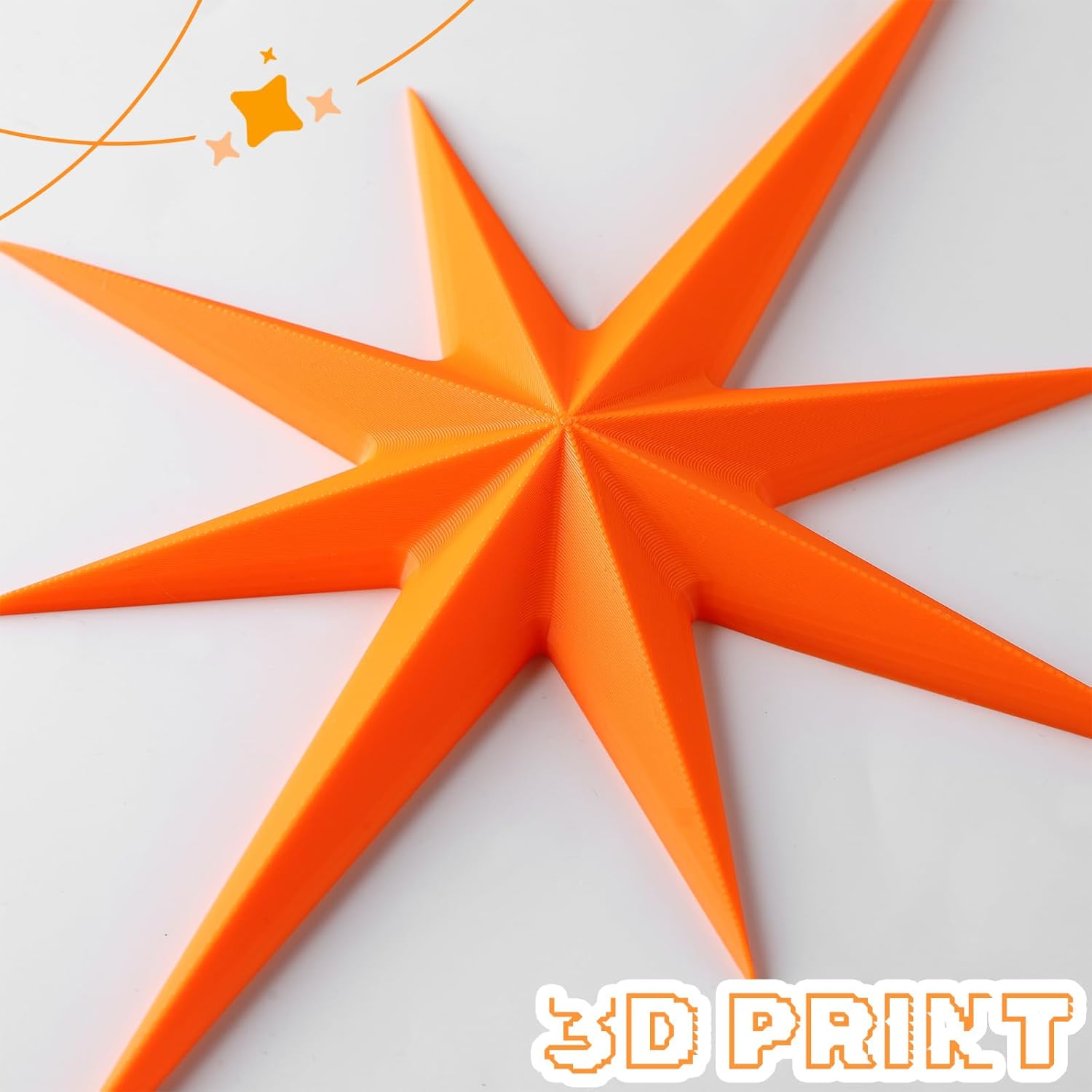 Blulu 12 Pcs Mid Century Modern Decoration Mcm Retro 3D Starburst Art Wall Sculpture, Plastic 8 Pointed Atomic Star Vintage Celestial Whimsigoth Accent for Home Office Room Decor(Retro)