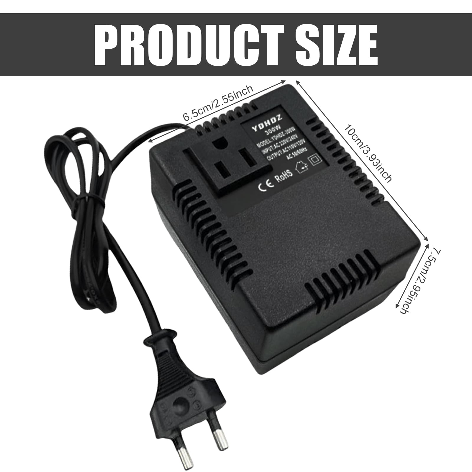 GBKDQQ Trasformatore di corrente 220 V a 110 V 300 W convertitore di corrente adattatore da viaggio spina europea