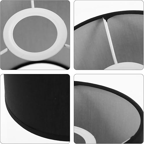 Miniatura 9 de Veemoon Pantalla de lámpara de tambor, pantalla cilíndrica, repuesto E27 con clip para lámpara de lámpara, pantalla de lámpara de araña, cubierta de