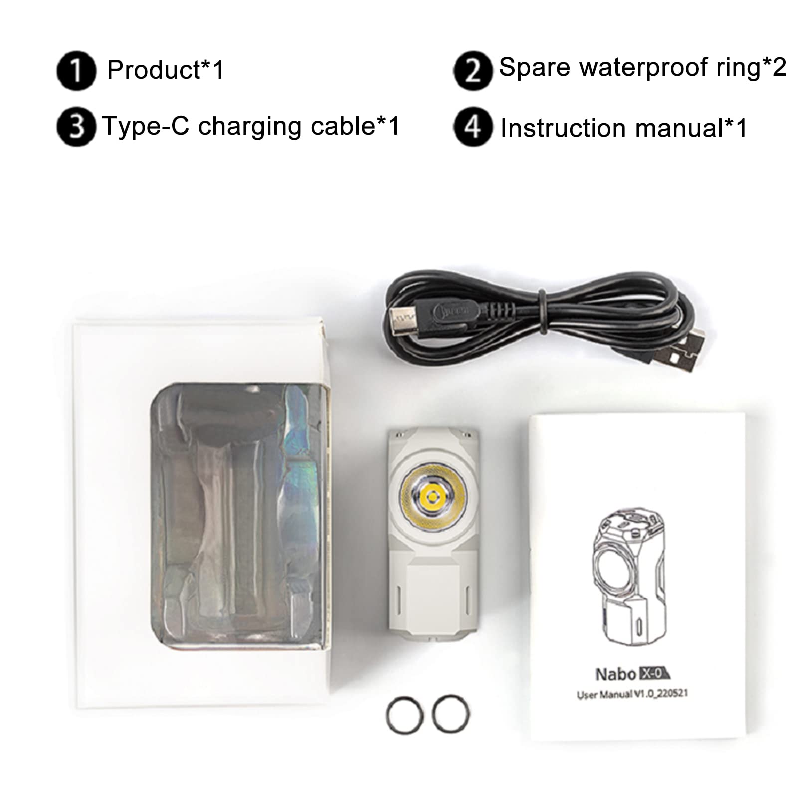 X0 ładowalna mini wodoodporna latarka, kieszonkowa latarka EDC 1100 lumenów, 7 trybów, mała latarka LED na kemping, wędrówki, poszukiwania, do codziennego użytku, aluminiowa czarna