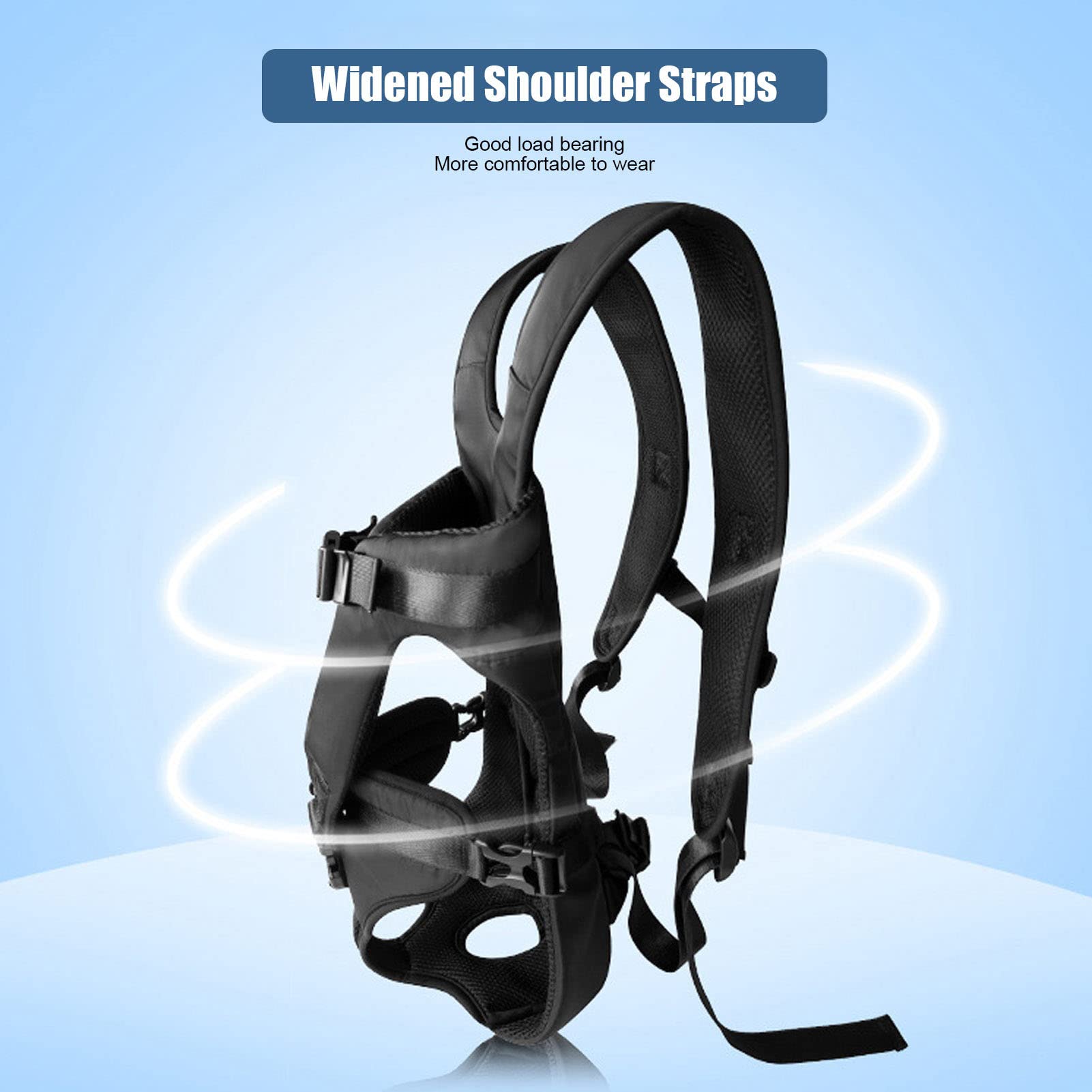 Mochila transportadora Delantera para Mascotas, Bolsa de Pecho para Perros de liberación rápida, cómoda, Transpirable, Manos Libres, Impermeable, Negra, para Viajes en Bicicleta