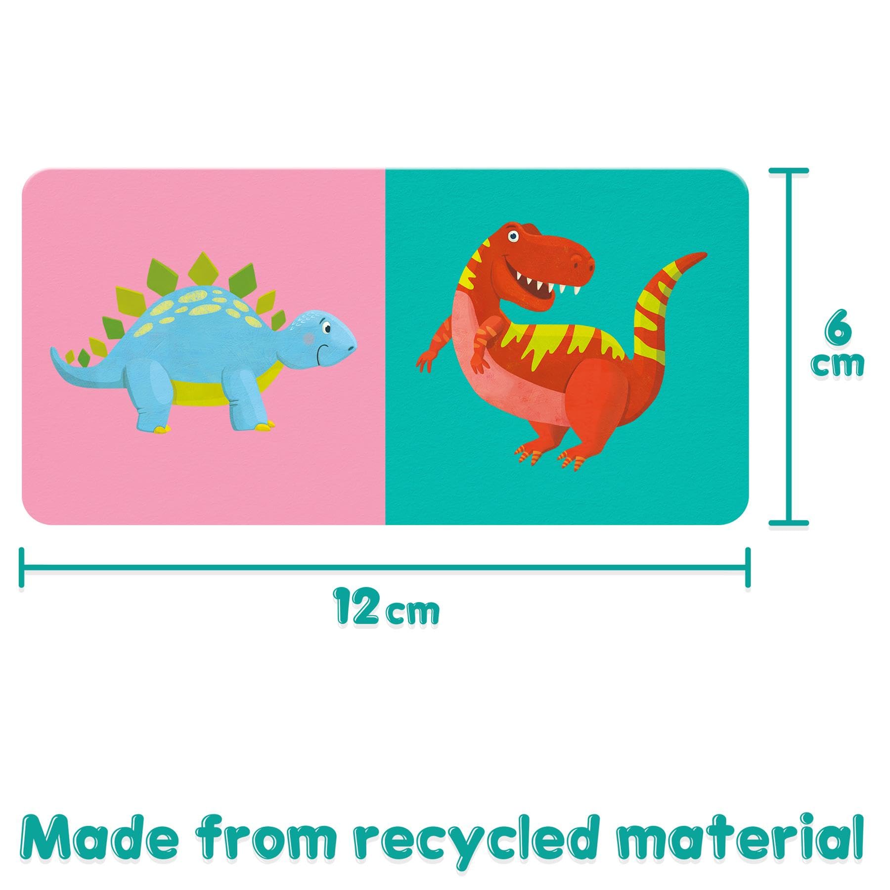 boppi Dominoes Set Picture Game for Toddlers - Colourful Dinosaur Themed Montessori/STEM Dominoes For Children - Games for 3 Year Olds and Up - Image 3