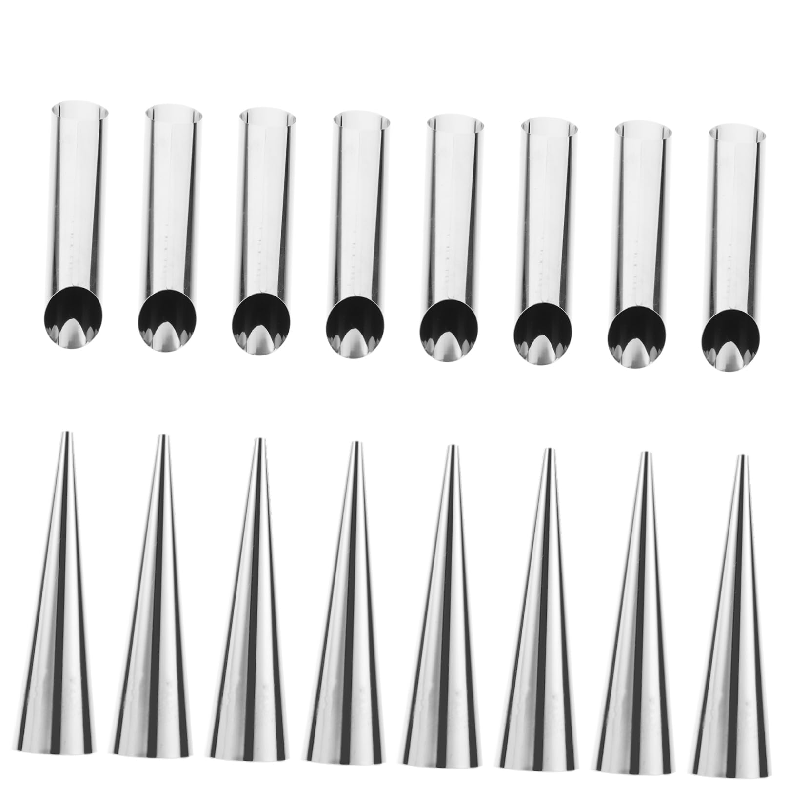Alipis 16pcs Horn Shaped Croissant Molds Stainless Steel Baking Tubes Reusable and Easy Croissants and Danish Baking