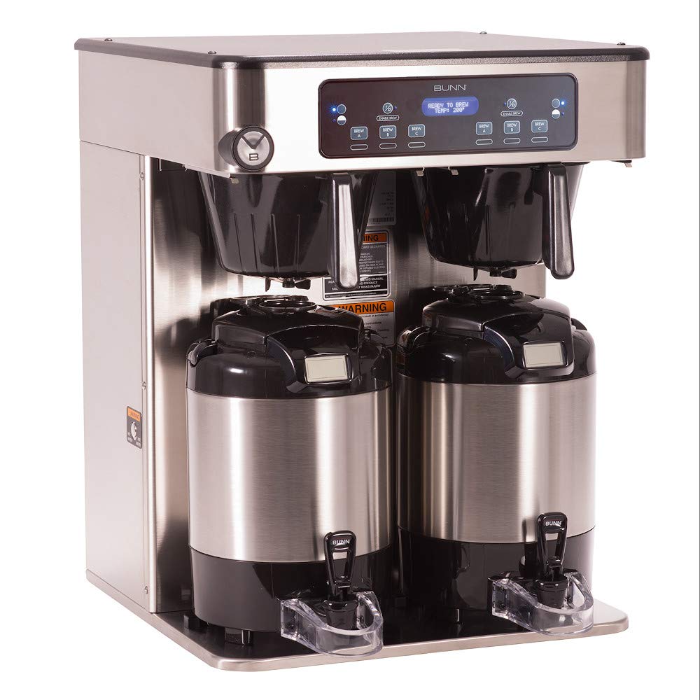 ICB TWIN Double Automatic Coffee Brewer (120/240V) by Bunn – Stainless, Model 53200.0100