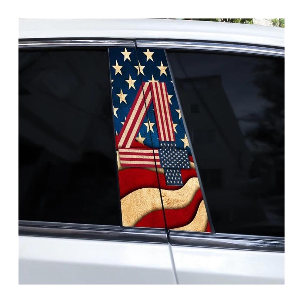 Body Parts 2pcs Car B-Pillar Decals Star Spangled Soul Auto Center Pillar Waterproof Sticker(E)