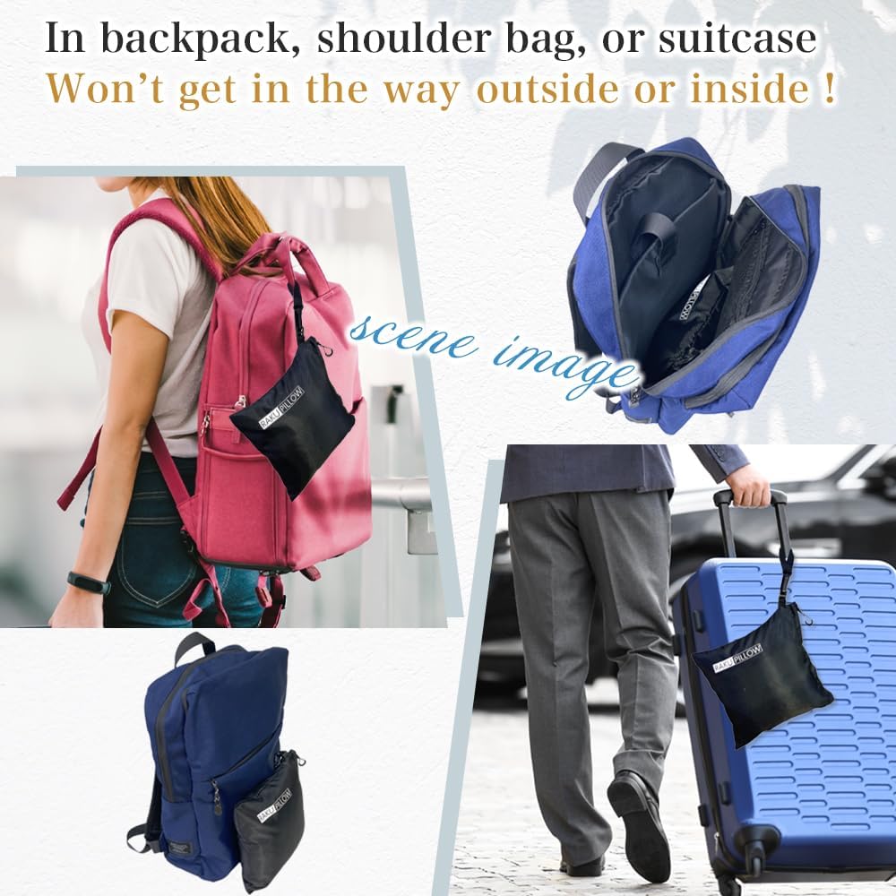 Riverland Travel Pillow Neck Pillow Strong Support Easy to Carry Compact Designed in Japan Useful in Office naps Airplane car Train for Sleeping (Navy) - Image 3