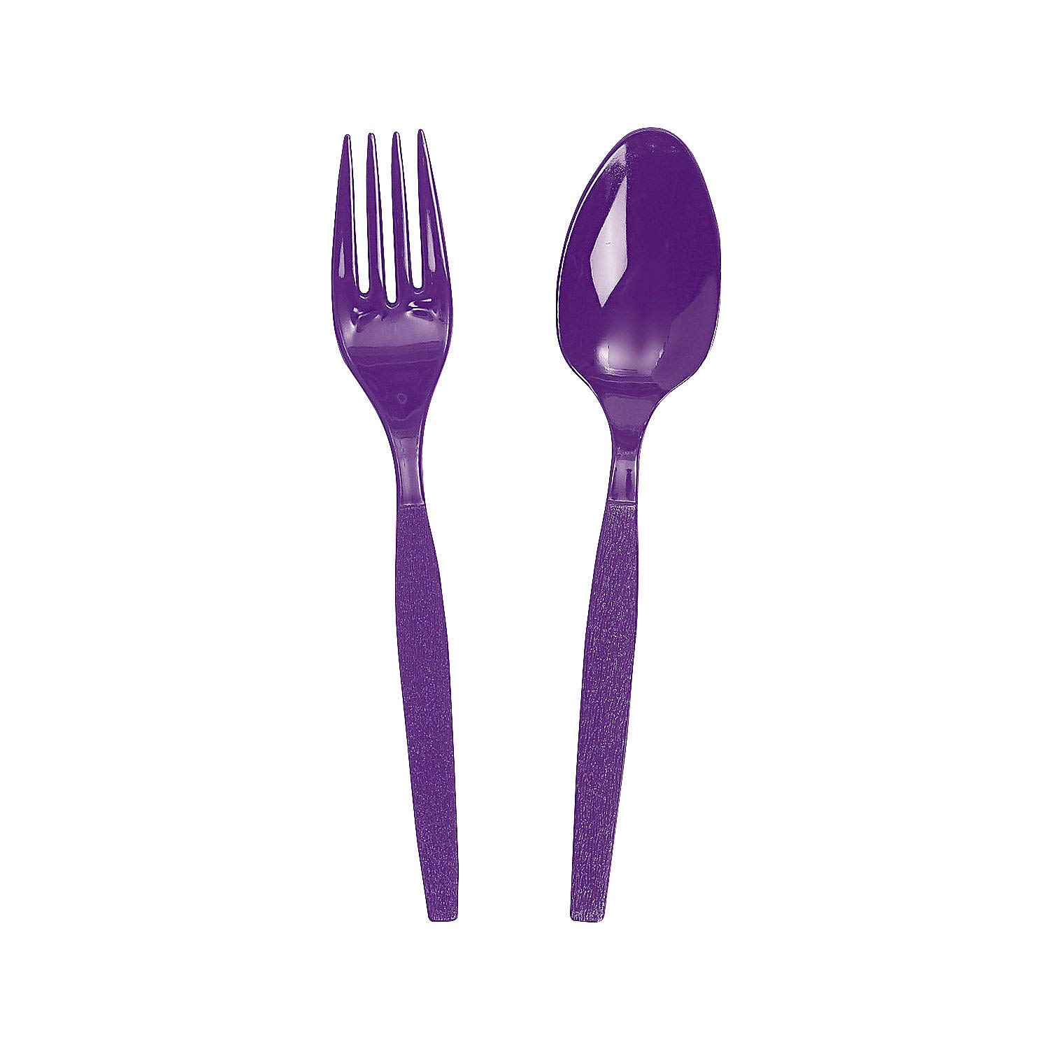 Purple Plastic Fork & Spoon Cutlery Set - 16 Ct. - Party Supplies - 16 Pieces