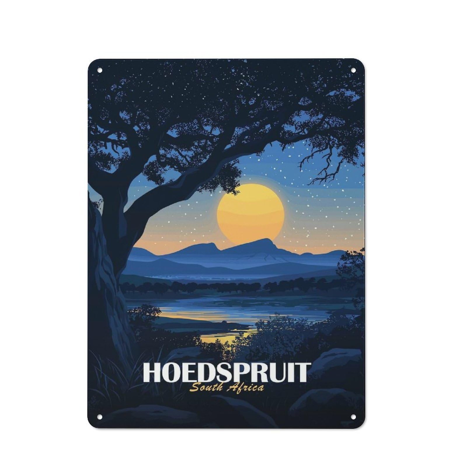 Junmoney Style-21 Vintage Tin Sign 40X30cm With Hoedspruit South Africa Landscape Art For Hallway Wall, For Home Interiors, Feature Walls And Decorative Displays