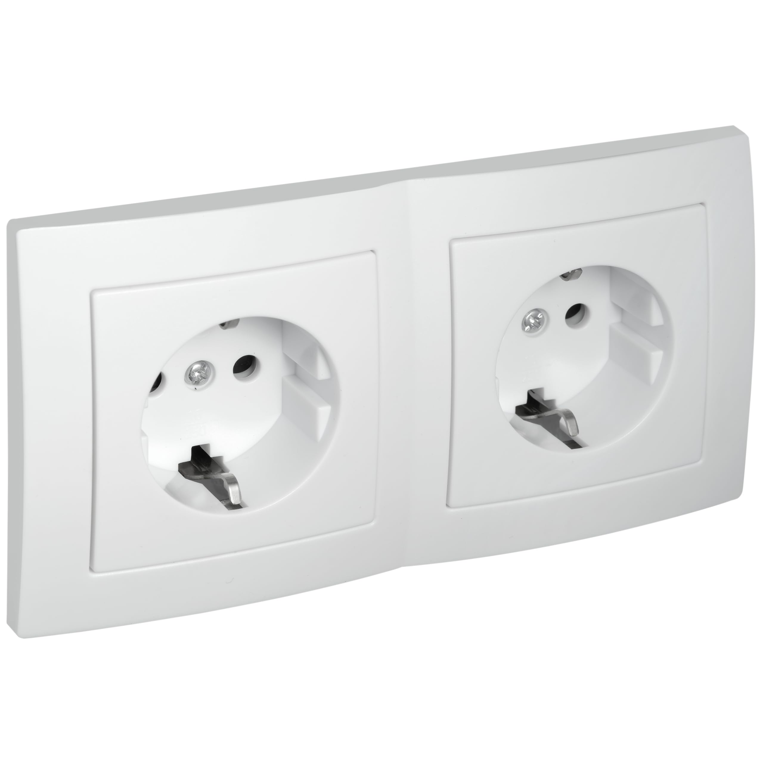 JUNG WG800 2-VOUDIGE WANDCONTACTDOOS MET RANDAARDE EN ONDERKAST Klapdeksel Opbouw Thermoplast Steekklem Grijs Ral7035 8220 1w