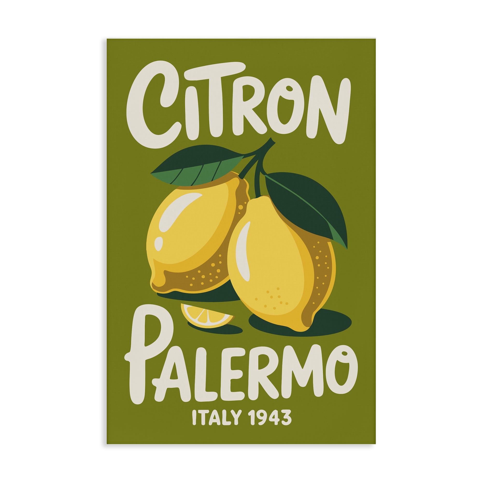 Stupell Industries Unframed Citron Palermo Lemon Vintage, 24 X 36 Inch Canvas Wall Art