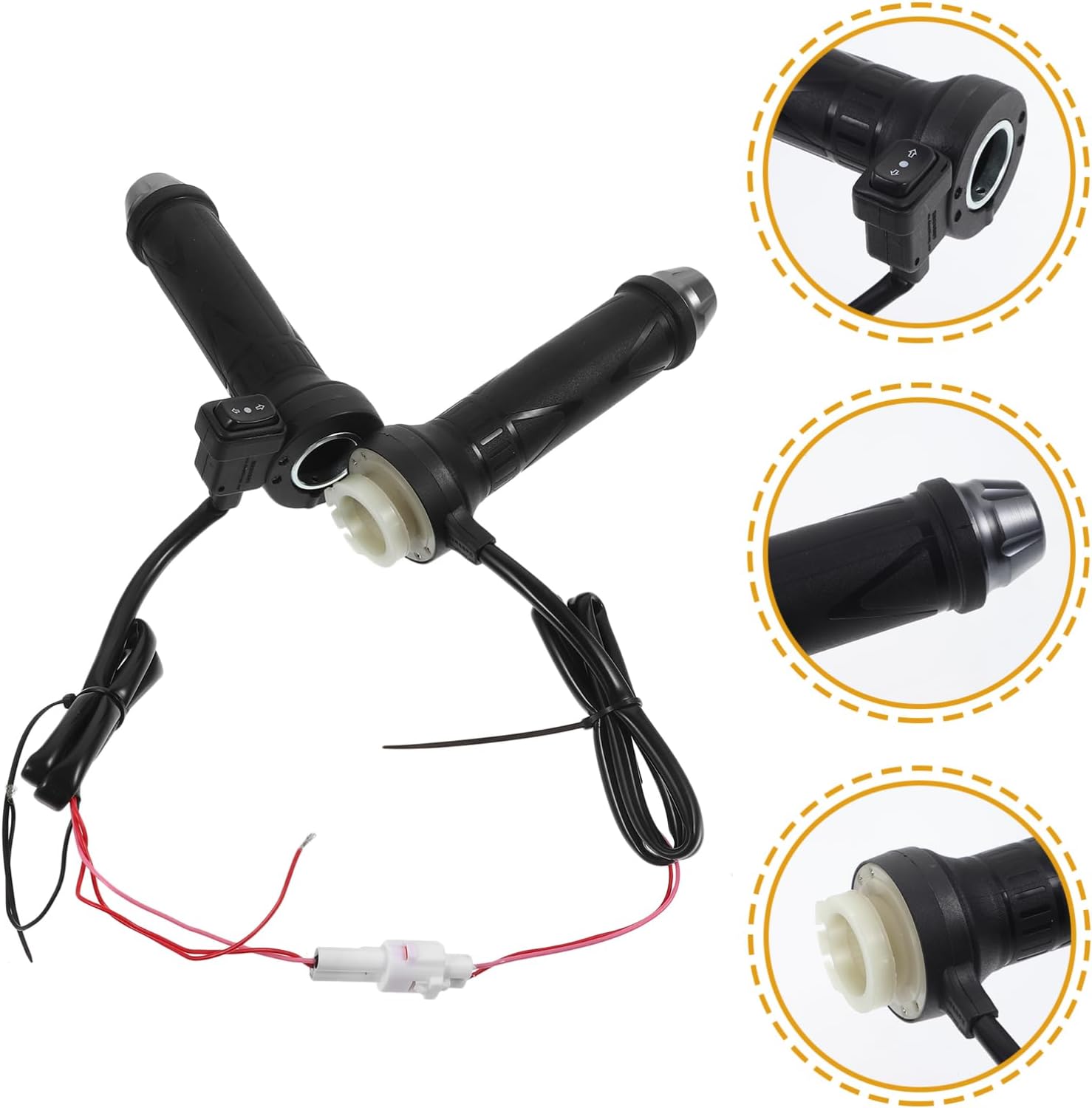 Amosfun 2Pcs Motorcycle Heated Grips Winter Warm Handlebar for Motorbike Durable Comfortable Heated Hand Grip for Cold Weather Protection