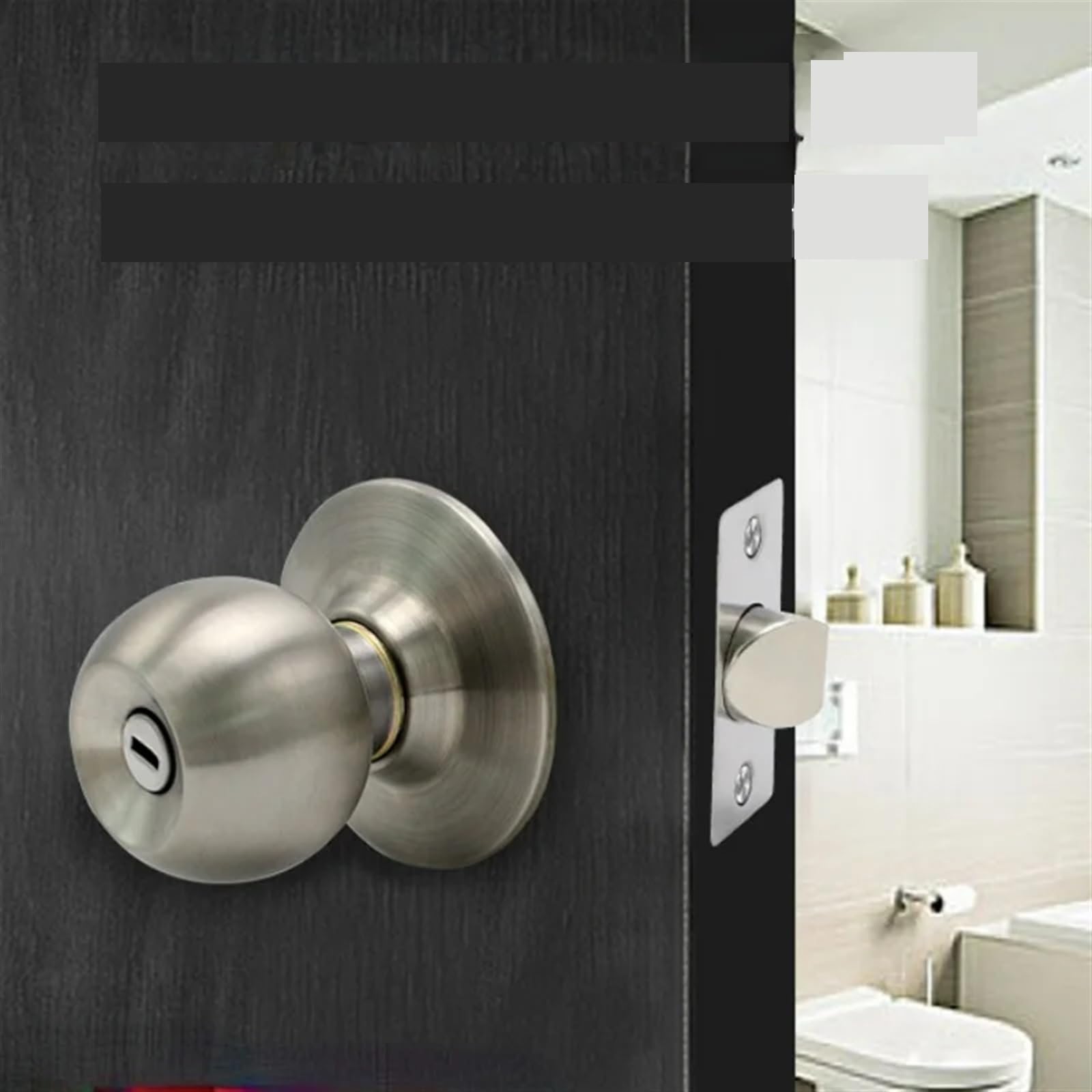 Serrure à bille pour porte de salle de bain en acier inoxydable 304 robuste